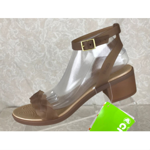 crocs Shoes - Crocs Isabella Gold Block Heels NEW #4